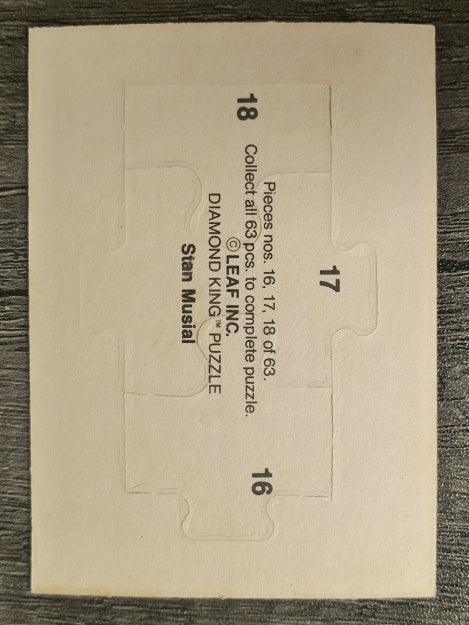1988 Donruss Stan Musial Puzzle #16 Musial Puzzle 16-18