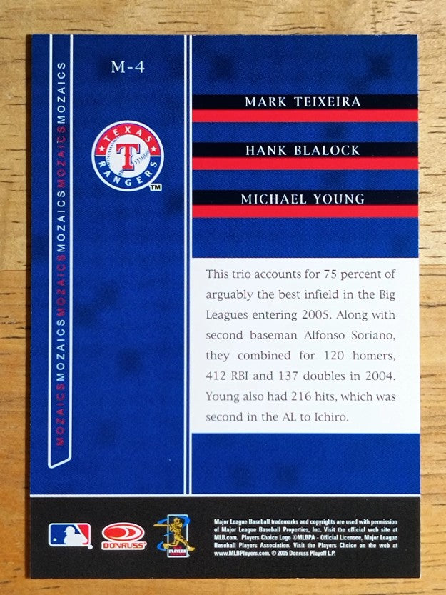 2005 Zenith Mozaics #4 Mark Teixeira/Hank Blalock/Michael Young