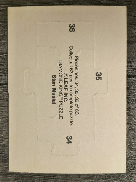 1988 Donruss Stan Musial Puzzle #34 Musial Puzzle 34-36