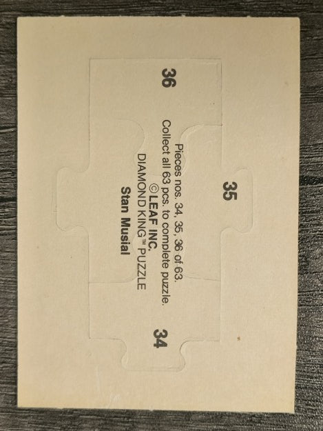 1988 Donruss Stan Musial Puzzle #34 Musial Puzzle 34-36