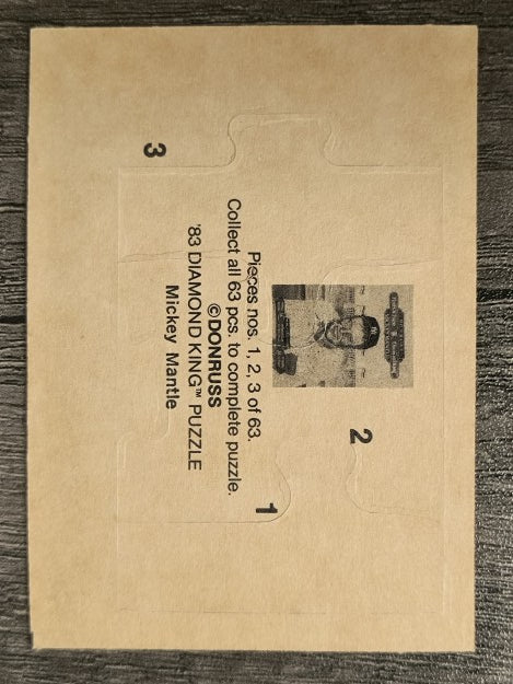 1983 Donruss Mickey Mantle Puzzle #1 Mantle Puzzle 1-3