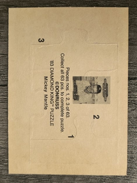 1983 Donruss Mickey Mantle Puzzle #1 Mantle Puzzle 1-3
