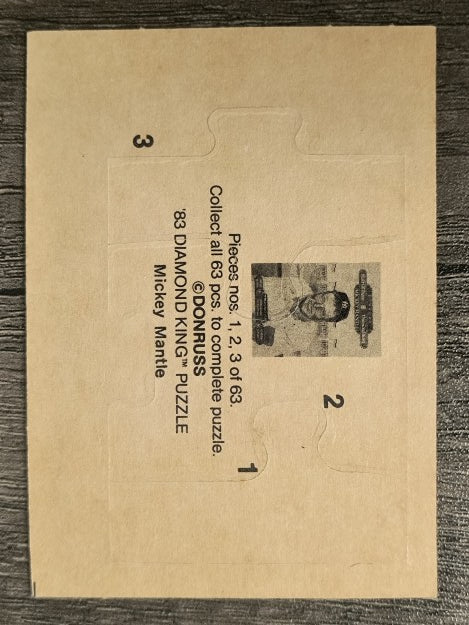 1983 Donruss Mickey Mantle Puzzle #1 Mantle Puzzle 1-3