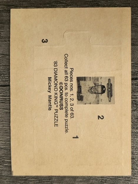 1983 Donruss Mickey Mantle Puzzle #1 Mantle Puzzle 1-3