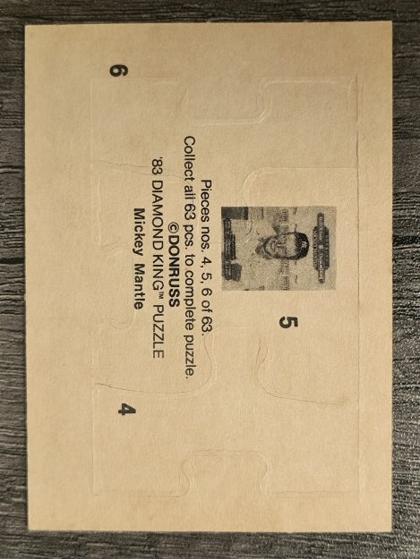 1983 Donruss Mickey Mantle Puzzle #4 Mantle Puzzle 4-6