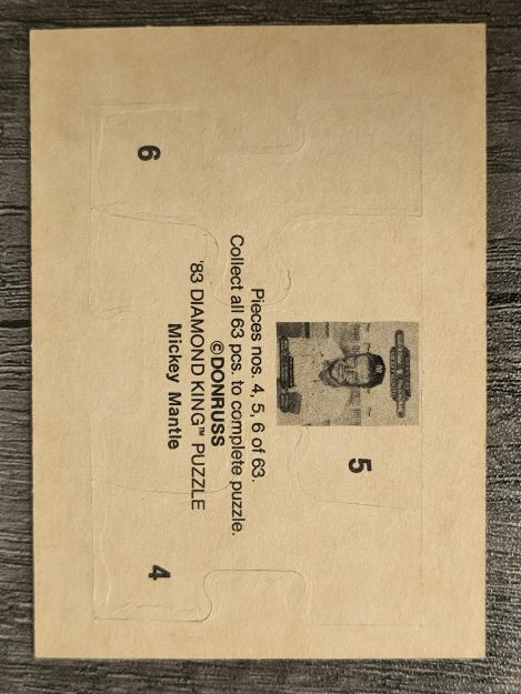 1983 Donruss Mickey Mantle Puzzle #4 Mantle Puzzle 4-6