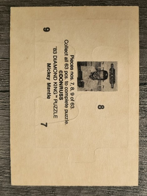1983 Donruss Mickey Mantle Puzzle #7 Mantle Puzzle 7-9