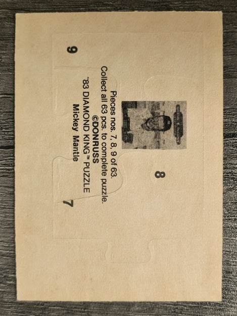 1983 Donruss Mickey Mantle Puzzle #7 Mantle Puzzle 7-9