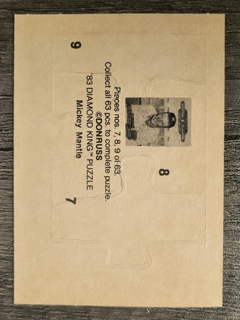 1983 Donruss Mickey Mantle Puzzle #7 Mantle Puzzle 7-9