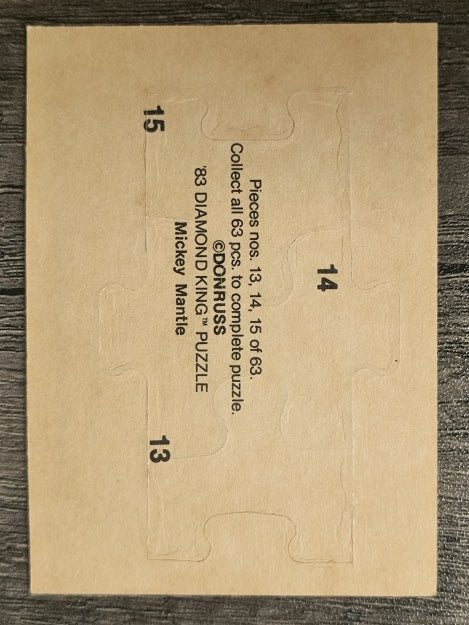 1983 Donruss Mickey Mantle Puzzle #13 Mantle Puzzle 13-15