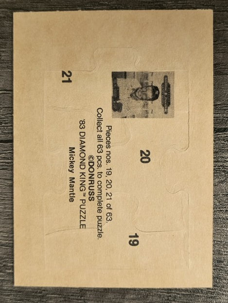 1983 Donruss Mickey Mantle Puzzle #19 Mantle Puzzle 19-21