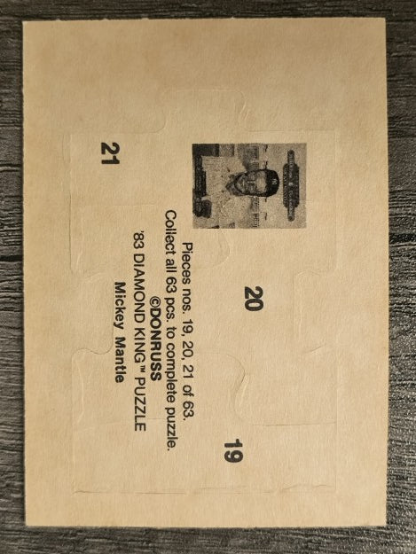 1983 Donruss Mickey Mantle Puzzle #19 Mantle Puzzle 19-21