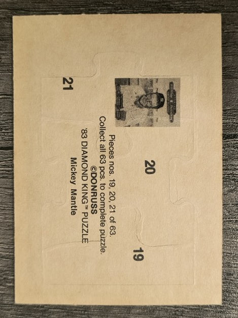 1983 Donruss Mickey Mantle Puzzle #19 Mantle Puzzle 19-21
