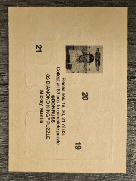 1983 Donruss Mickey Mantle Puzzle #19 Mantle Puzzle 19-21