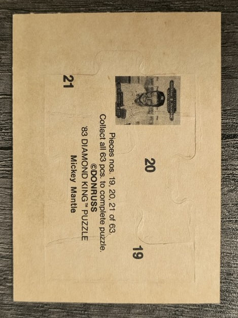1983 Donruss Mickey Mantle Puzzle #19 Mantle Puzzle 19-21