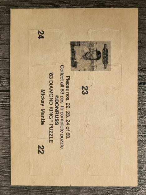 1983 Donruss Mickey Mantle Puzzle #22 Mantle Puzzle 22-24
