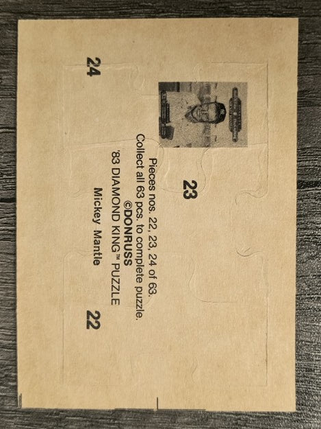 1983 Donruss Mickey Mantle Puzzle #22 Mantle Puzzle 22-24