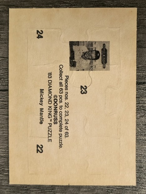 1983 Donruss Mickey Mantle Puzzle #22 Mantle Puzzle 22-24