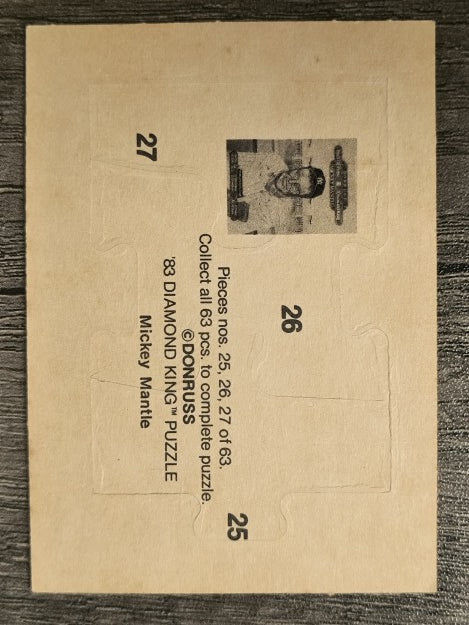 1983 Donruss Mickey Mantle Puzzle #25 Mantle Puzzle 25-27