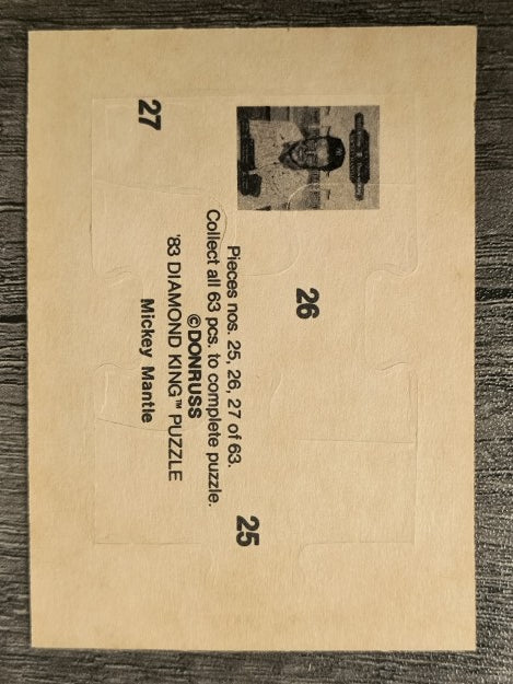 1983 Donruss Mickey Mantle Puzzle #25 Mantle Puzzle 25-27