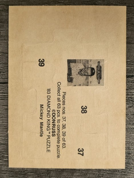 1983 Donruss Mickey Mantle Puzzle #37 Mantle Puzzle 37-39