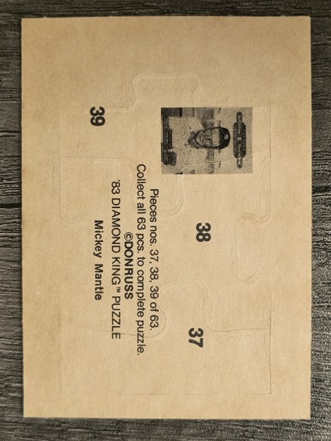 1983 Donruss Mickey Mantle Puzzle #37 Mantle Puzzle 37-39