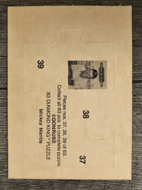 1983 Donruss Mickey Mantle Puzzle #37 Mantle Puzzle 37-39