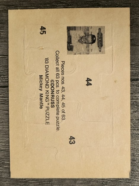 1983 Donruss Mickey Mantle Puzzle #43 Mantle Puzzle 43-45