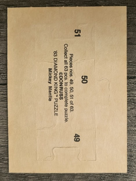 1983 Donruss Mickey Mantle Puzzle #49 Mantle Puzzle 49-51