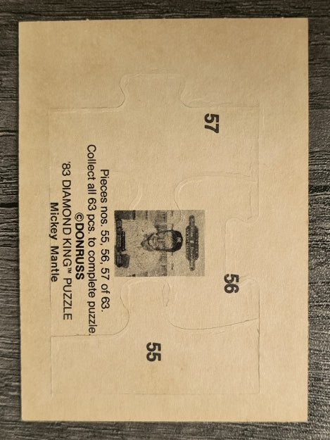 1983 Donruss Mickey Mantle Puzzle #55 Mantle Puzzle 55-57