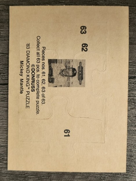 1983 Donruss Mickey Mantle Puzzle #61 Mantle Puzzle 61-63