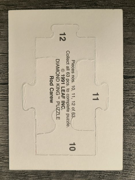 1992 Donruss Rod Carew Puzzle #10 Carew Puzzle 10-12