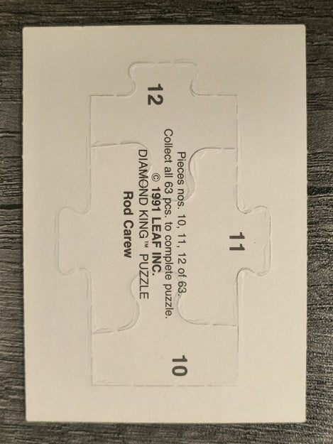 1992 Donruss Rod Carew Puzzle #10 Carew Puzzle 10-12