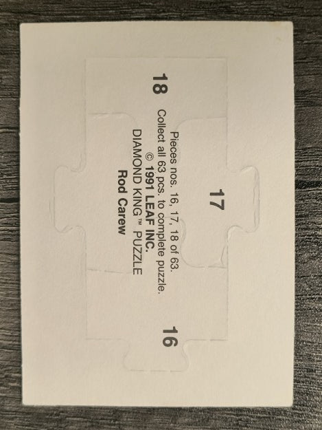 1992 Donruss Rod Carew Puzzle #16 Carew Puzzle 16-18