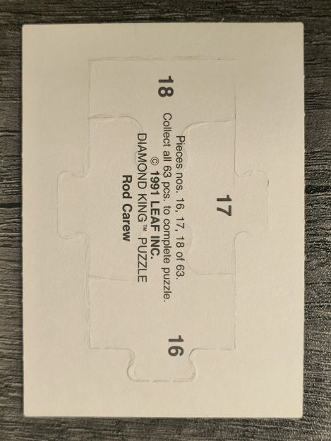 1992 Donruss Rod Carew Puzzle #16 Carew Puzzle 16-18