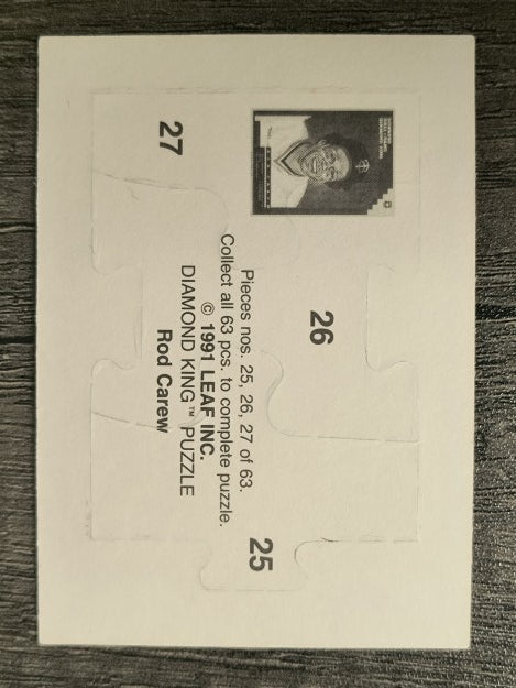 1992 Donruss Rod Carew Puzzle #25 Carew Puzzle 25-27