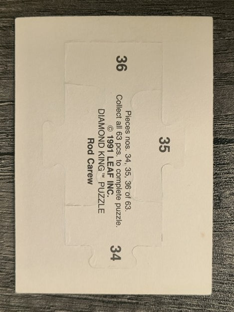 1992 Donruss Rod Carew Puzzle #34 Carew Puzzle 34-36