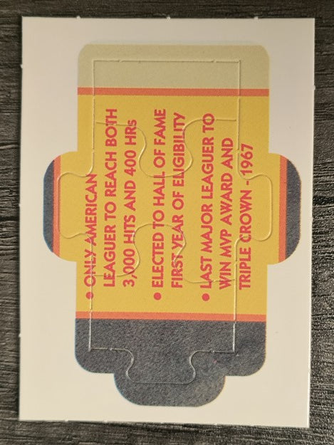 1990 Donruss Carl Yastrzemski Puzzle #16 Yastrzemski Puzzle 16-18