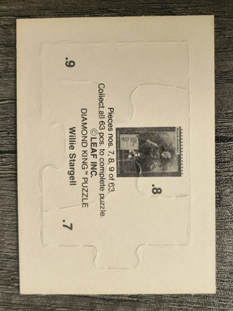 1991 Donruss Willie Stargell Puzzle #7 Stargell Puzzle 7-9