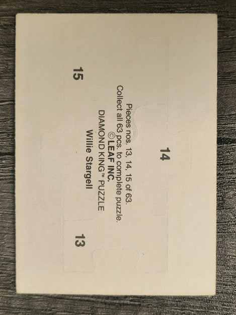 1991 Donruss Willie Stargell Puzzle #13 Stargell Puzzle 13-15