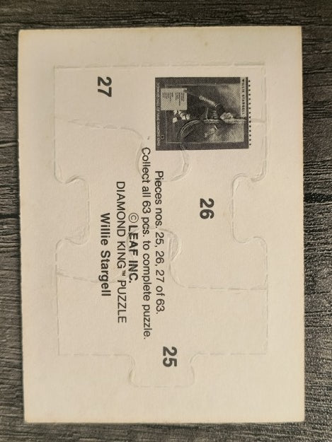 1991 Donruss Willie Stargell Puzzle #25 Stargell Puzzle 25-27