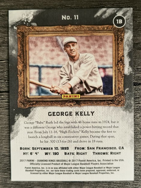 2017 Diamond Kings Framed Grey #11 George Kelly
