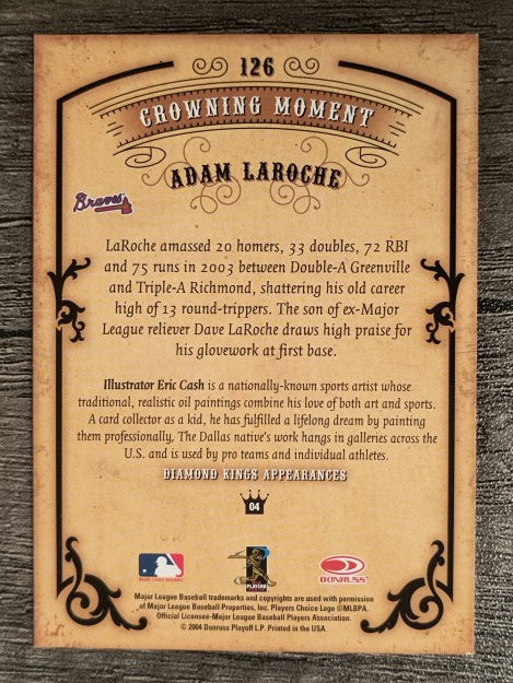 2004 Diamond Kings #126 Adam LaRoche