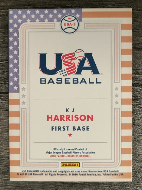 2016 Donruss USA Collegiate National Team #USA3 KJ Harrison (NM)