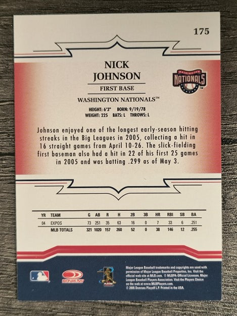 2005 Throwback Threads #175 Nick Johnson
