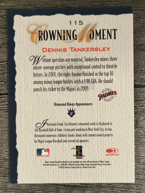 2002 Diamond Kings #115 Dennis Tankersley SP (NM)