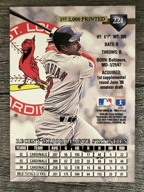 1995 Donruss Press Proofs #221 Brian Jordan (EXMT)
