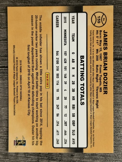 2016 Donruss Optic #159 Brian Dozier