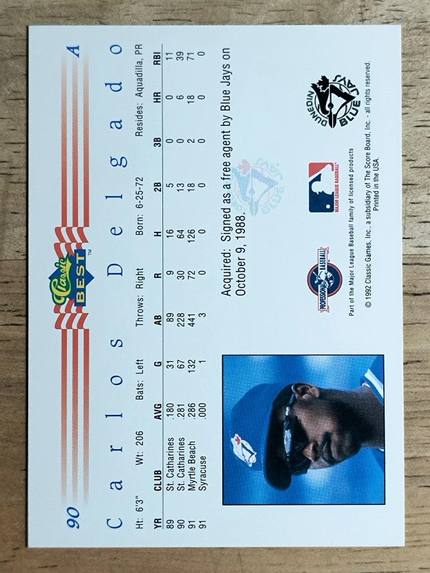 1992 Classic/Best #90 Carlos Delgado