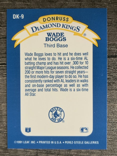 1992 Donruss Diamond Kings #DK9 Wade Boggs